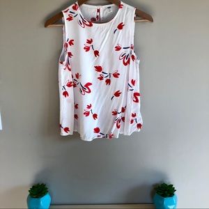 Red + White + Blue Floral Swing Top from Old Navy